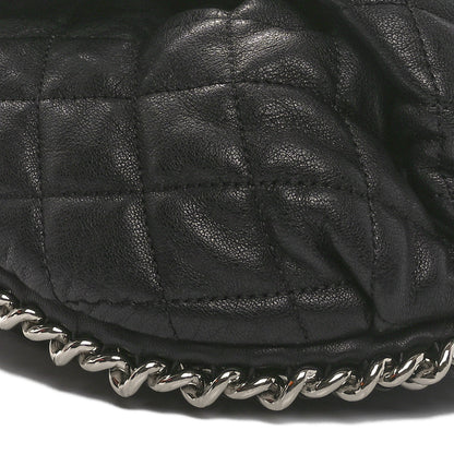 Chanel Washed Lambskin Quilted Large Chain Around Messenger Black 10 of 12