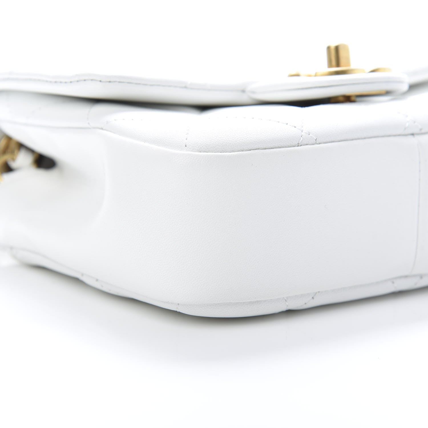 Chanel Lambskin Quilted Small Circular Handle Bag White 8 of 10