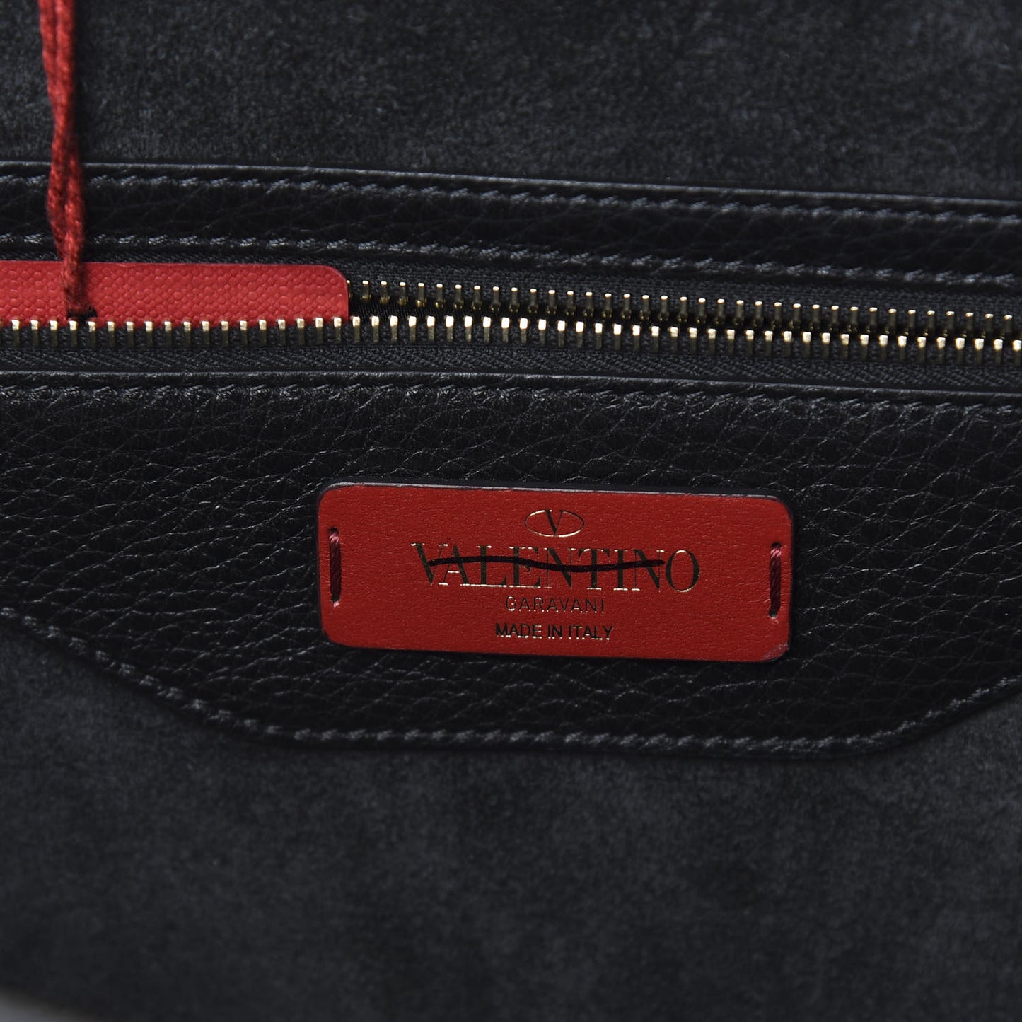 Grained Calfskin Rockstud Shoulder Tote Black