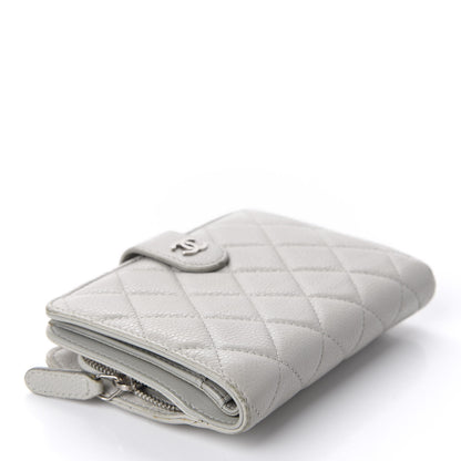 Chanel Caviar Quilted CC French Wallet Light Gray 4 of 15