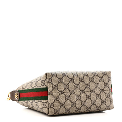 Gucci GG Supreme Monogram Textured Calfskin Web Super Mini Ophidia Shoulder Bag Beige Ebony New Acero 4 of 10