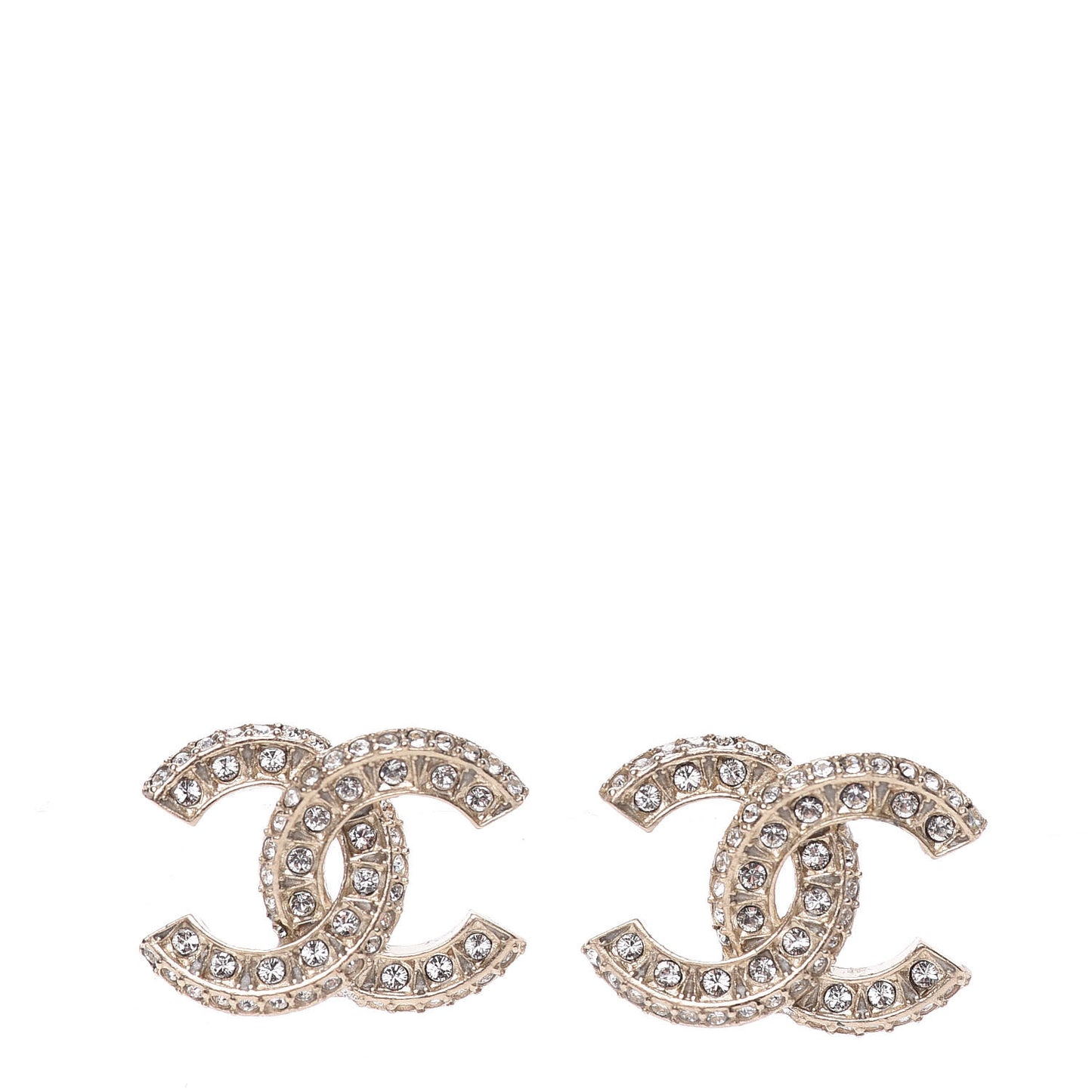 Crystal Timeless CC Earrings Light Gold