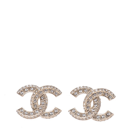 Chanel Crystal Timeless CC Earrings Light Gold 1 of 5