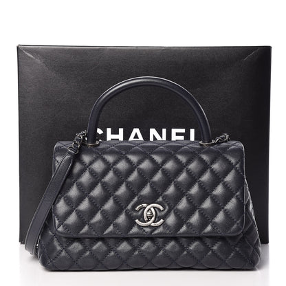 Chanel Caviar Quilted Small Coco Handle Flap Navy 11 of 11