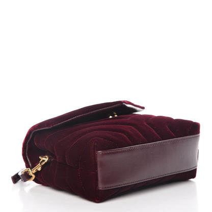 Saint Laurent Velvet Y Quilted Monogram Toy Loulou Crossbody Bag French Burgundy 4 of 14