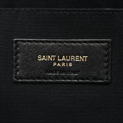 Saint Laurent Canvas Leopard Print Rive Gauche Zipped Pouch Natural Black 5 of 8