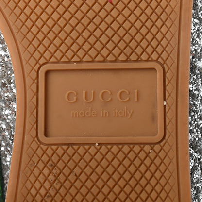 Gucci Glitter Fabric Web Mens Falacer Sneakers 7 Silver 7 of 9