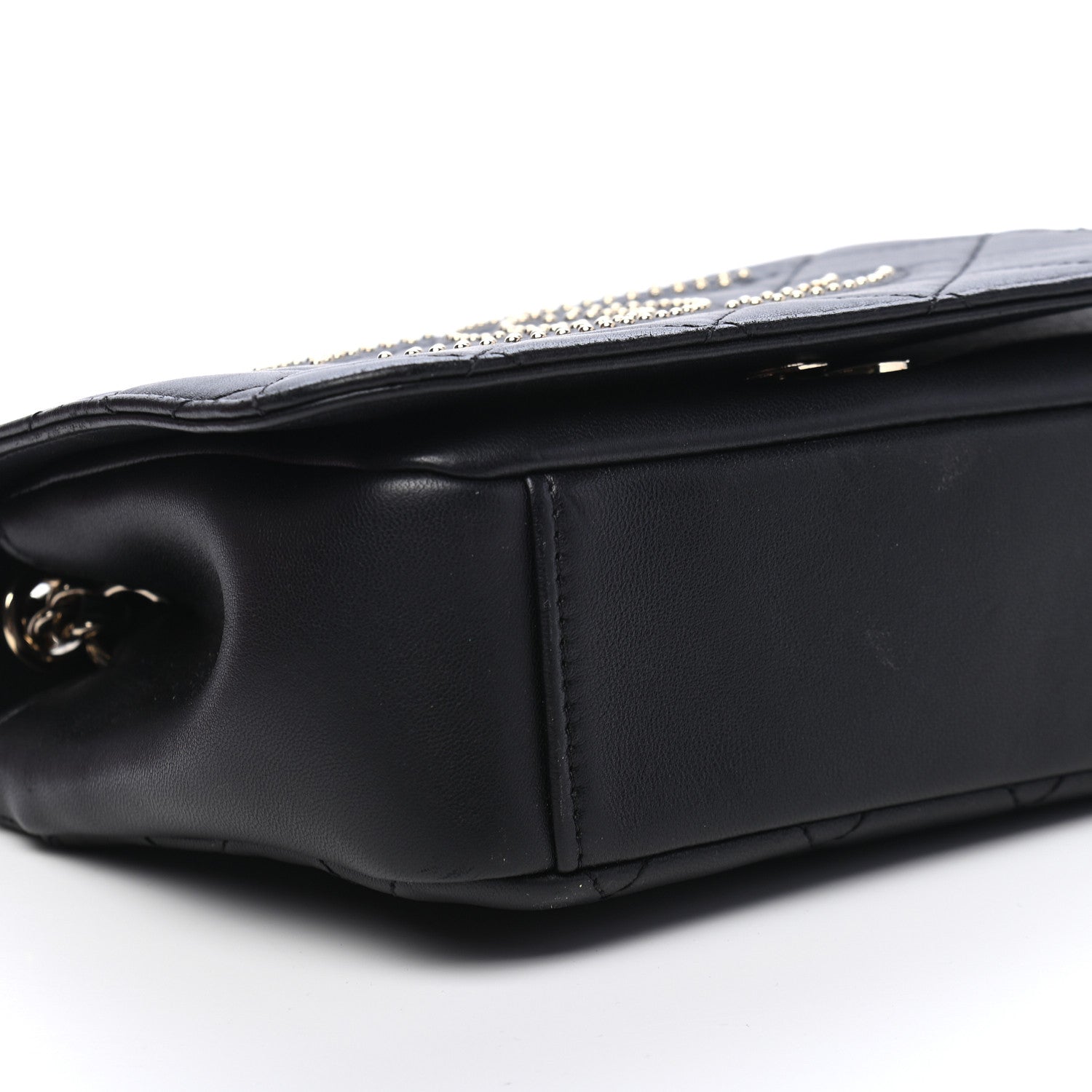 Chanel Lambskin Quilted Studded CC Flap Black 7 of 8