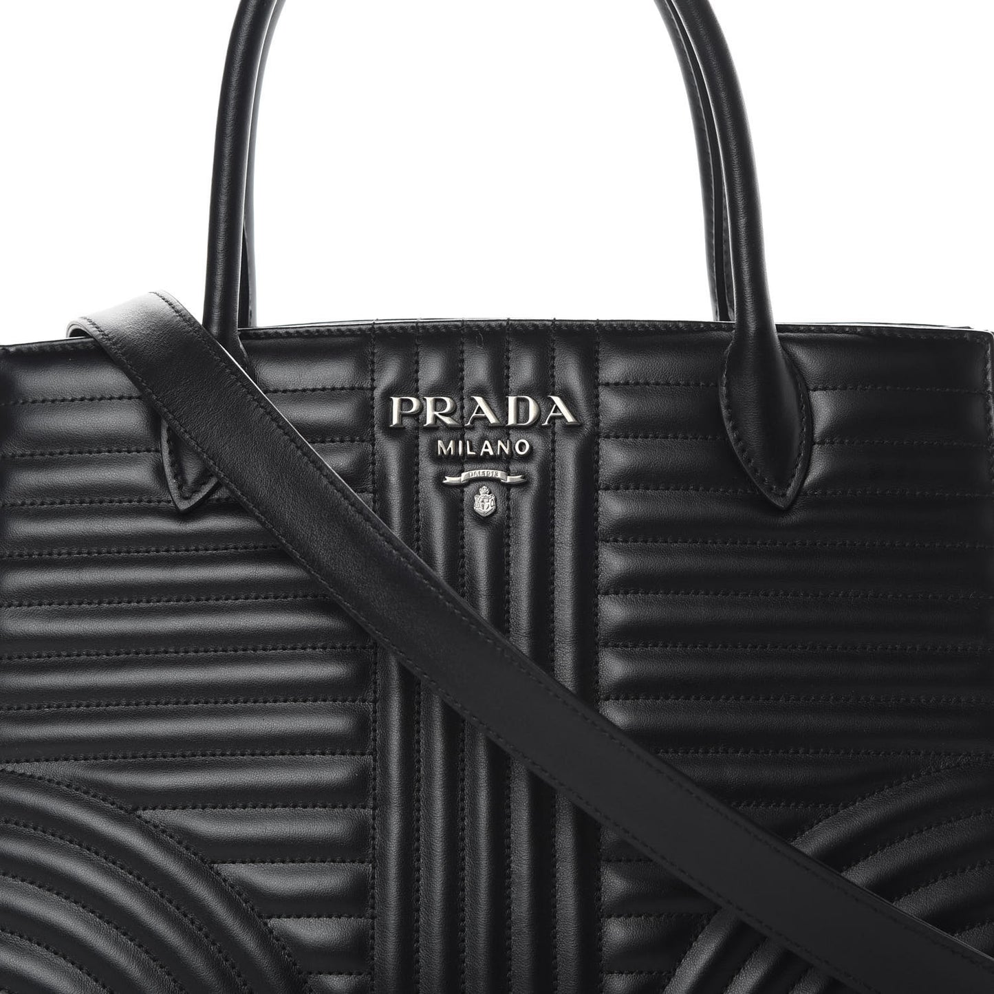 Soft Calfskin Impunture Diagramme Tote Black