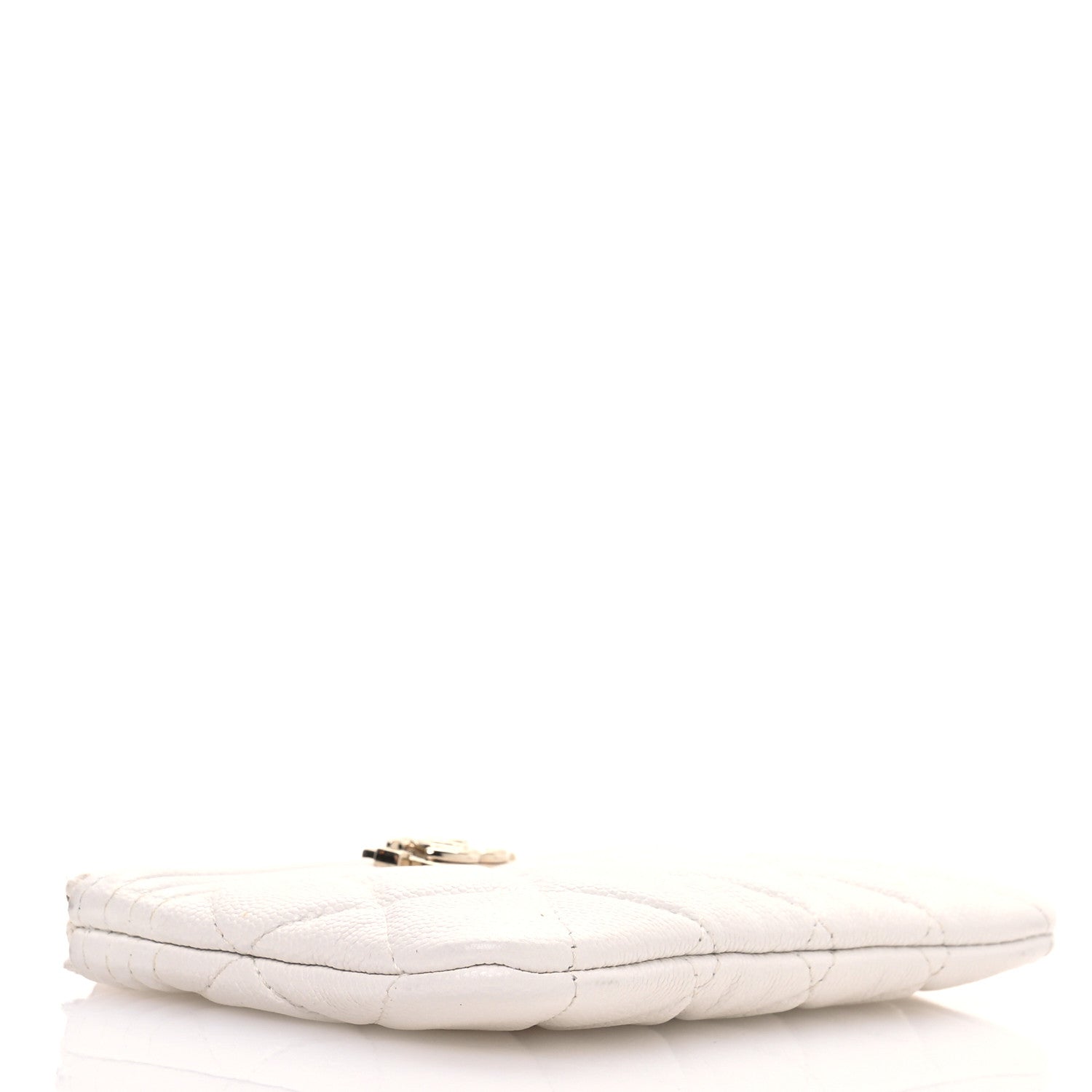 Chanel Caviar Quilted Zipped Boy Pouch White 4 of 8