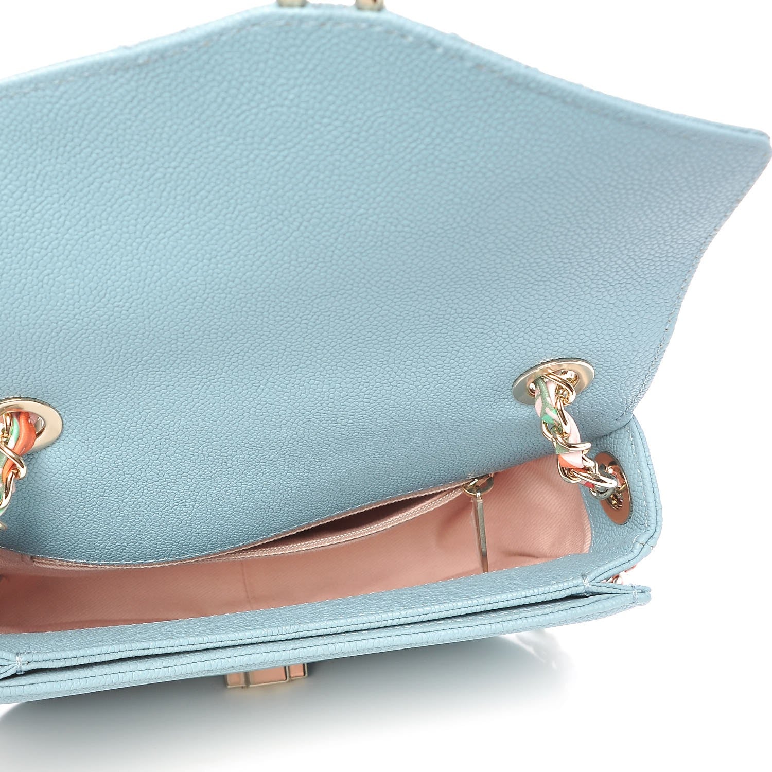 Chanel Grained Calfskin Quilted Small Cuba Top Handle Flap Blue 5 of 9