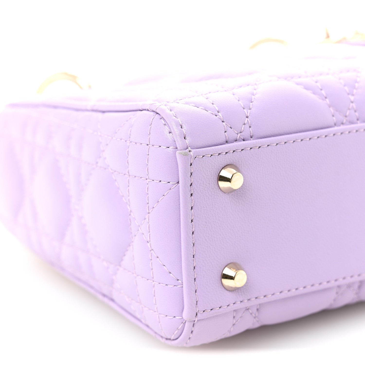Christian Dior Lambskin Cannage Mini Lady Dior Lilac 9 of 10