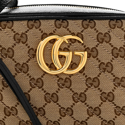 Gucci Monogram Matelasse Diagonal Small GG Marmont Chain Shoulder Bag Beige Black 8 of 10