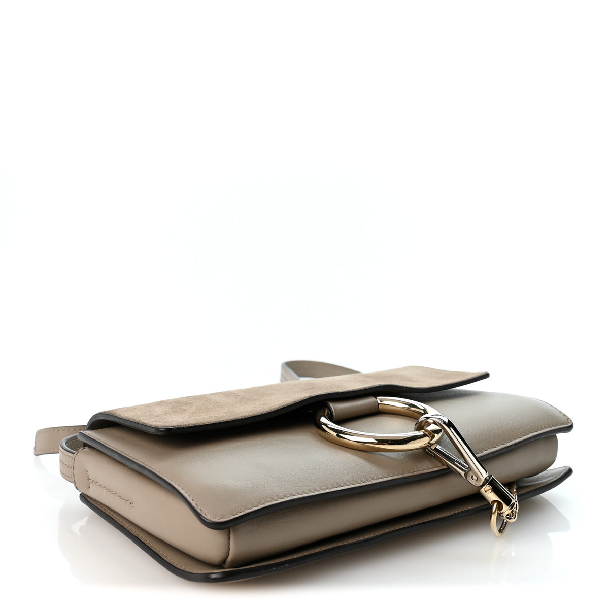 Chloe Suede Calfskin Small Faye Shoulder Bag Motty Grey 4 of 9