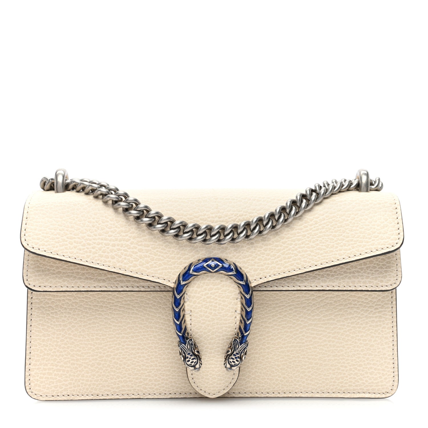 Gucci Dollar Calfskin Enamel Small Dionysus Shoulder Bag Mystic White Electric Blue 1 of 12