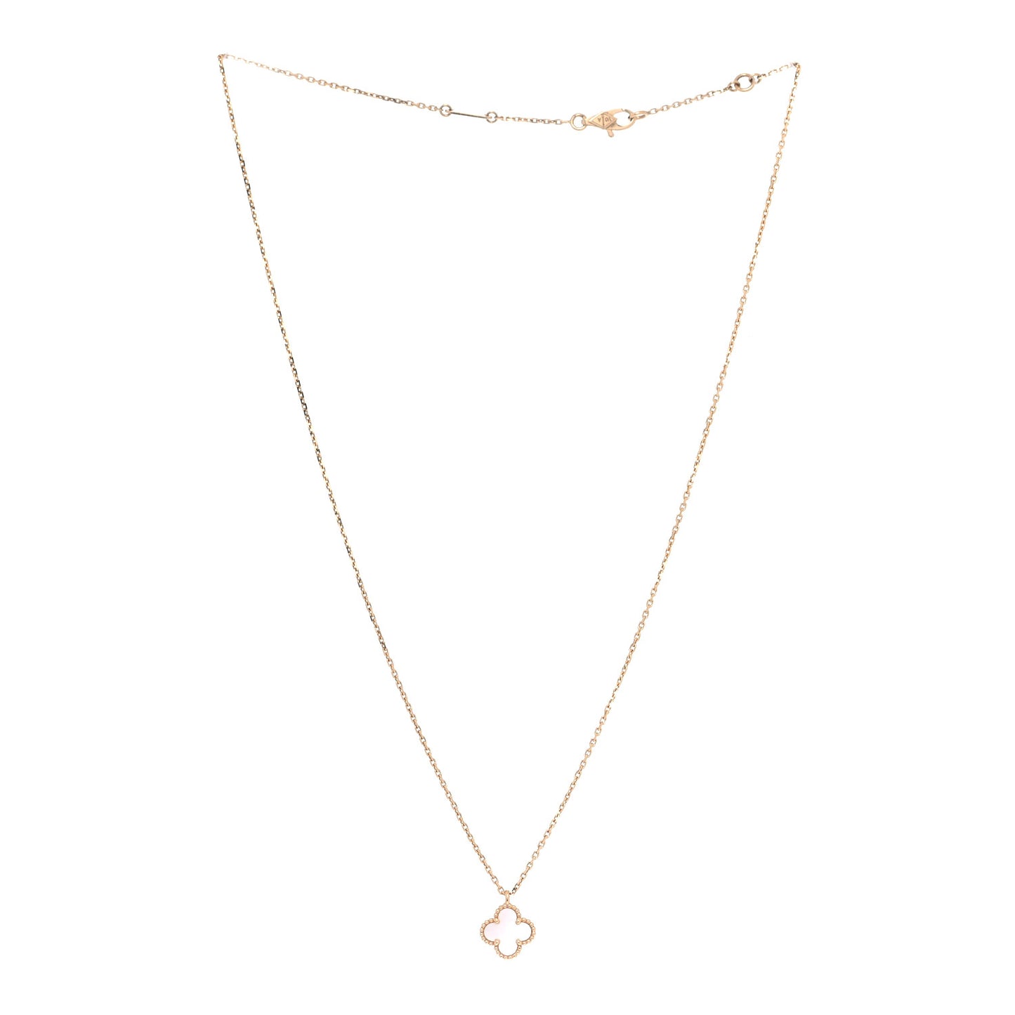 18K Yellow Gold Mother of Pearl Sweet Alhambra Pendant Necklace
