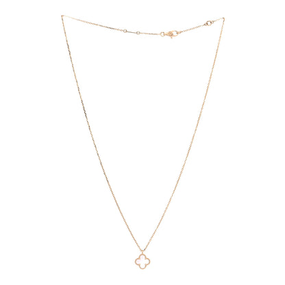 Van Cleef & Arpels 18K Yellow Gold Mother of Pearl Sweet Alhambra Pendant Necklace 3 of 8