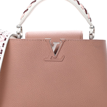 Louis Vuitton Taurillon Braided Capucines BB Bois De Rose Pink Black White 8 of 11