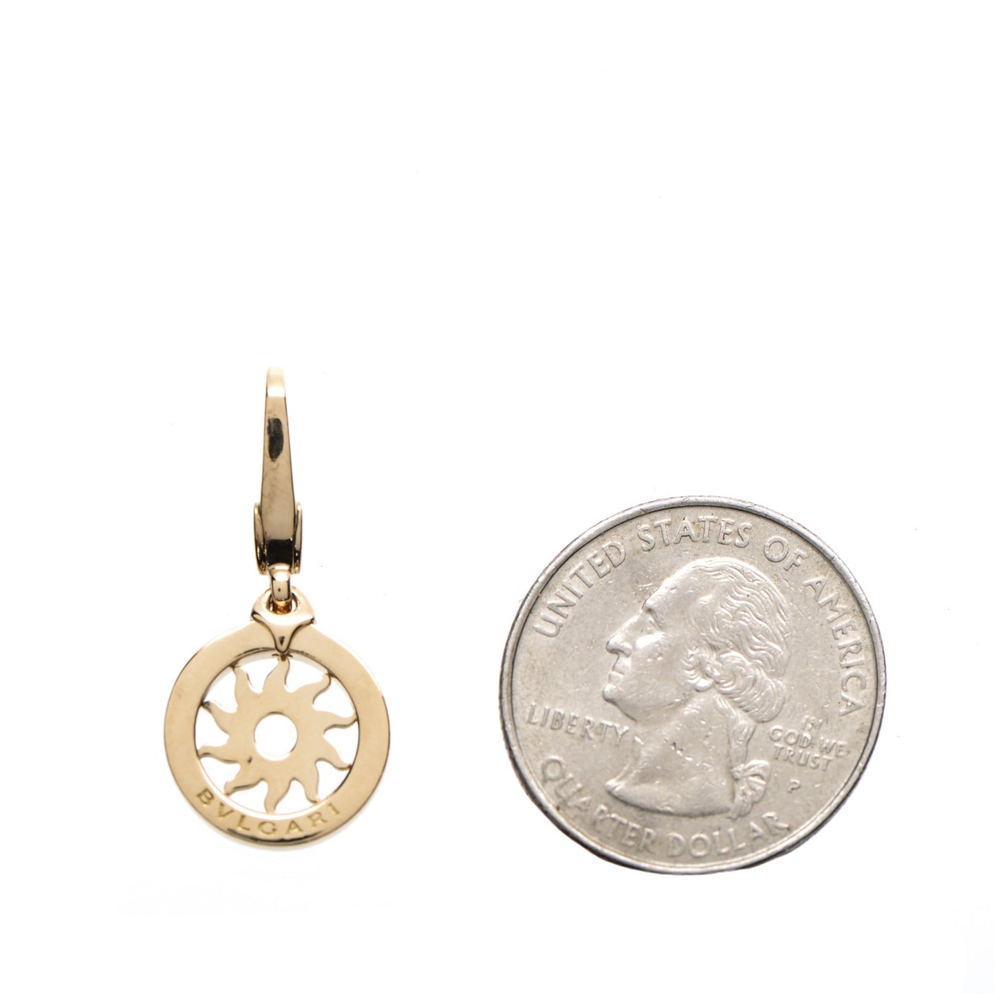 18K Yellow Gold Tondo Sole Charm Pendant