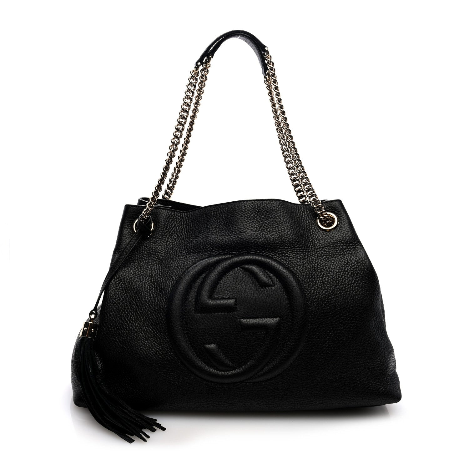 Gucci Pebbled Calfskin Medium Soho Chain Shoulder Bag Black 1 of 10