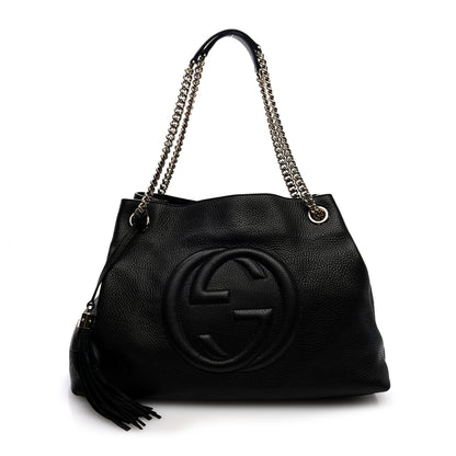 Gucci Pebbled Calfskin Medium Soho Chain Shoulder Bag Black 1 of 10