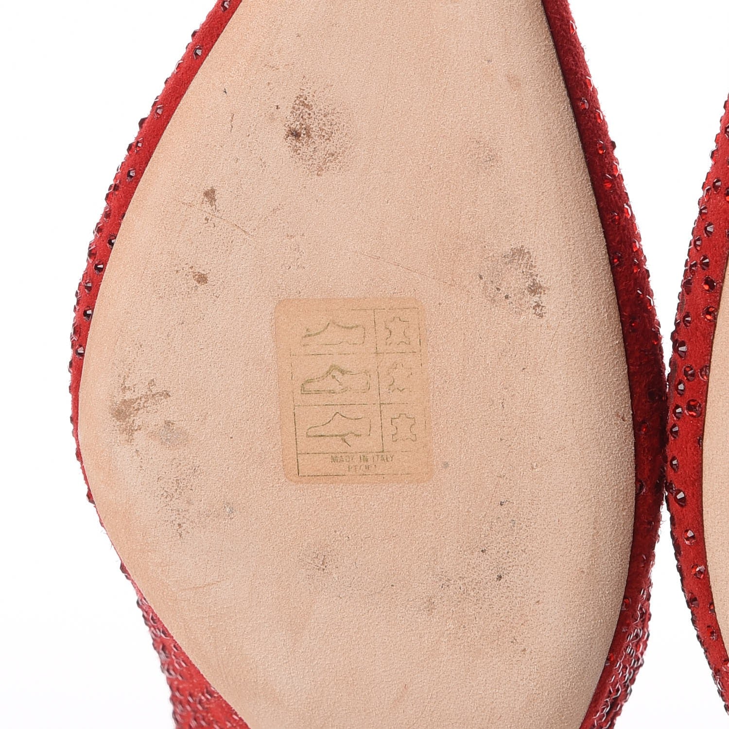 Jimmy Choo Suede Crystal Perforated Romy 100 Pumps 38 Red 14 of 17