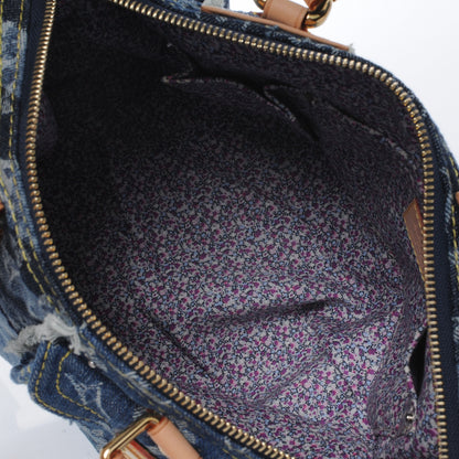 Louis Vuitton Denim Patchwork Speedy 30 Blue 7 of 7