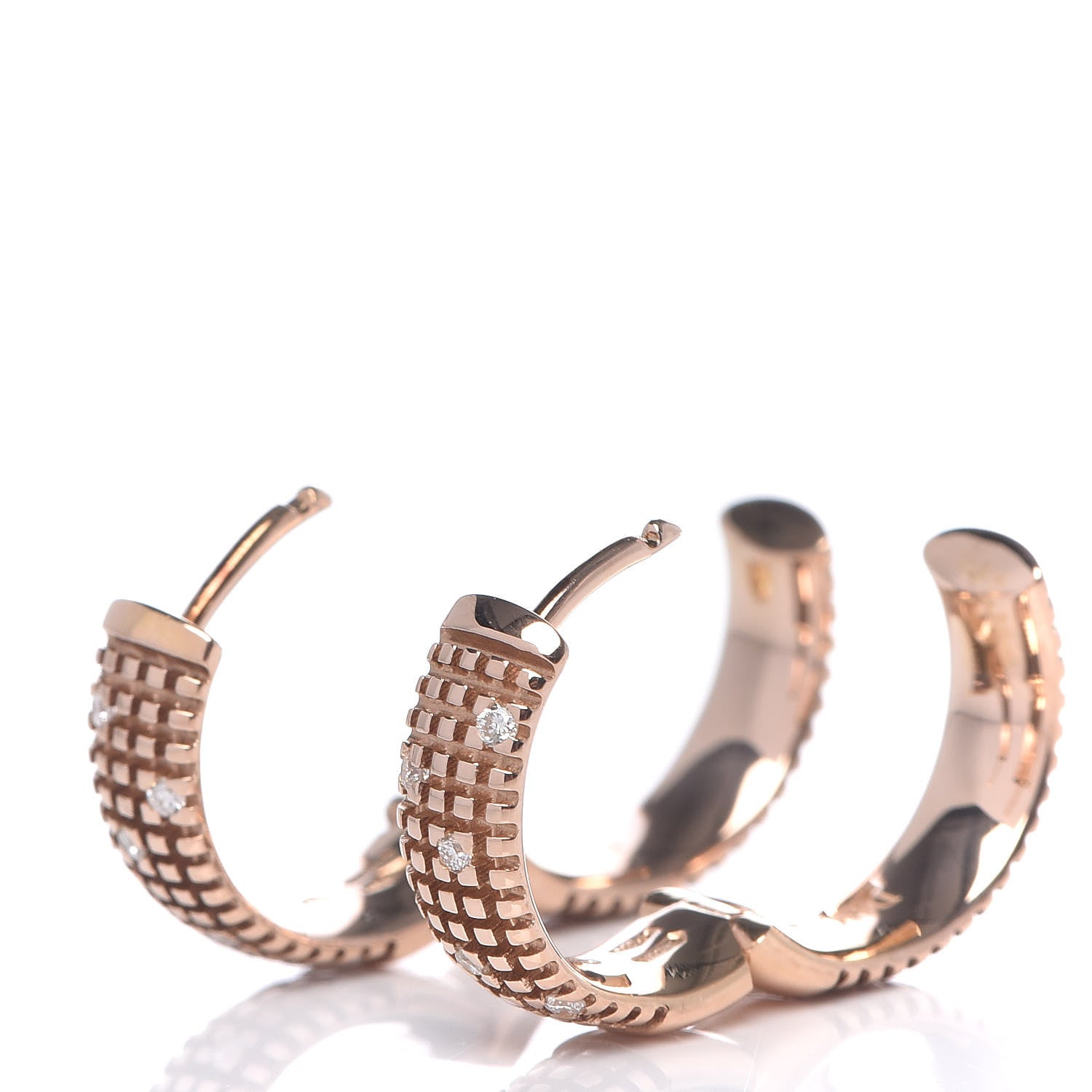 Damiani 18K Rose Gold Diamond Metropolitan Hoop Earrings 5 of 7