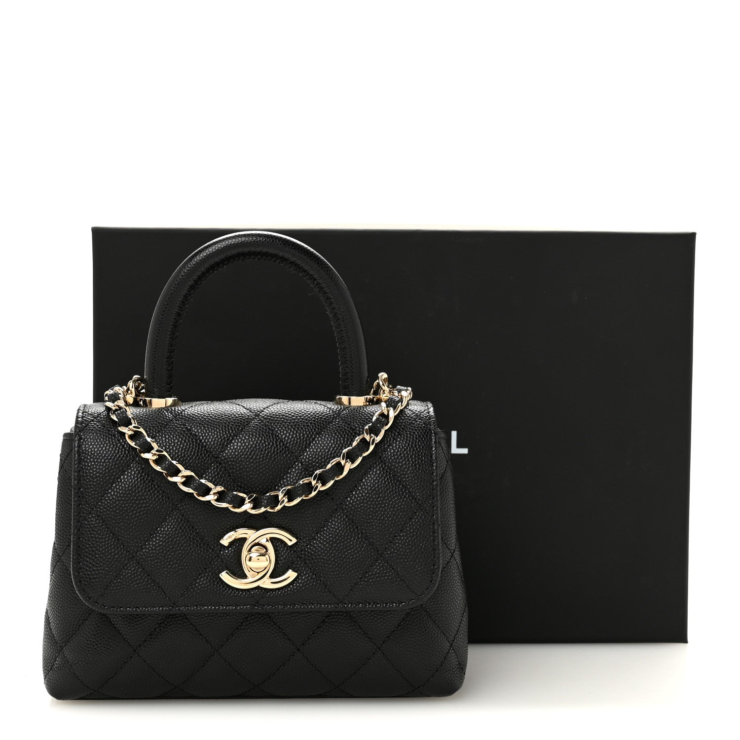 Chanel Caviar Quilted Coco Handle Clutch With Chain Black 11 of 11