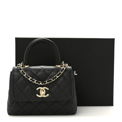 Chanel Caviar Quilted Coco Handle Clutch With Chain Black 11 of 11