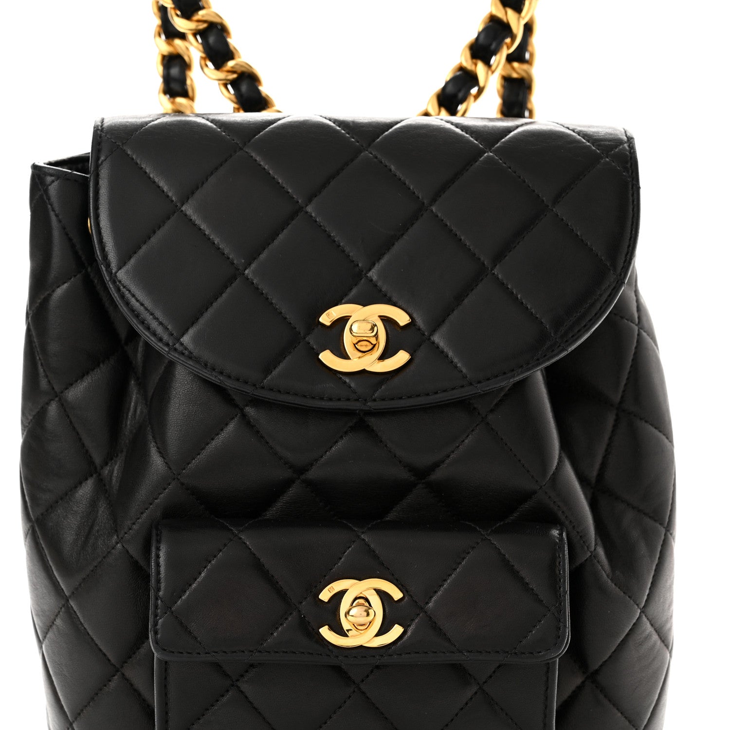 Chanel Lambskin Quilted Backpack Black 7 of 10