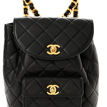 Chanel Lambskin Quilted Backpack Black 7 of 10