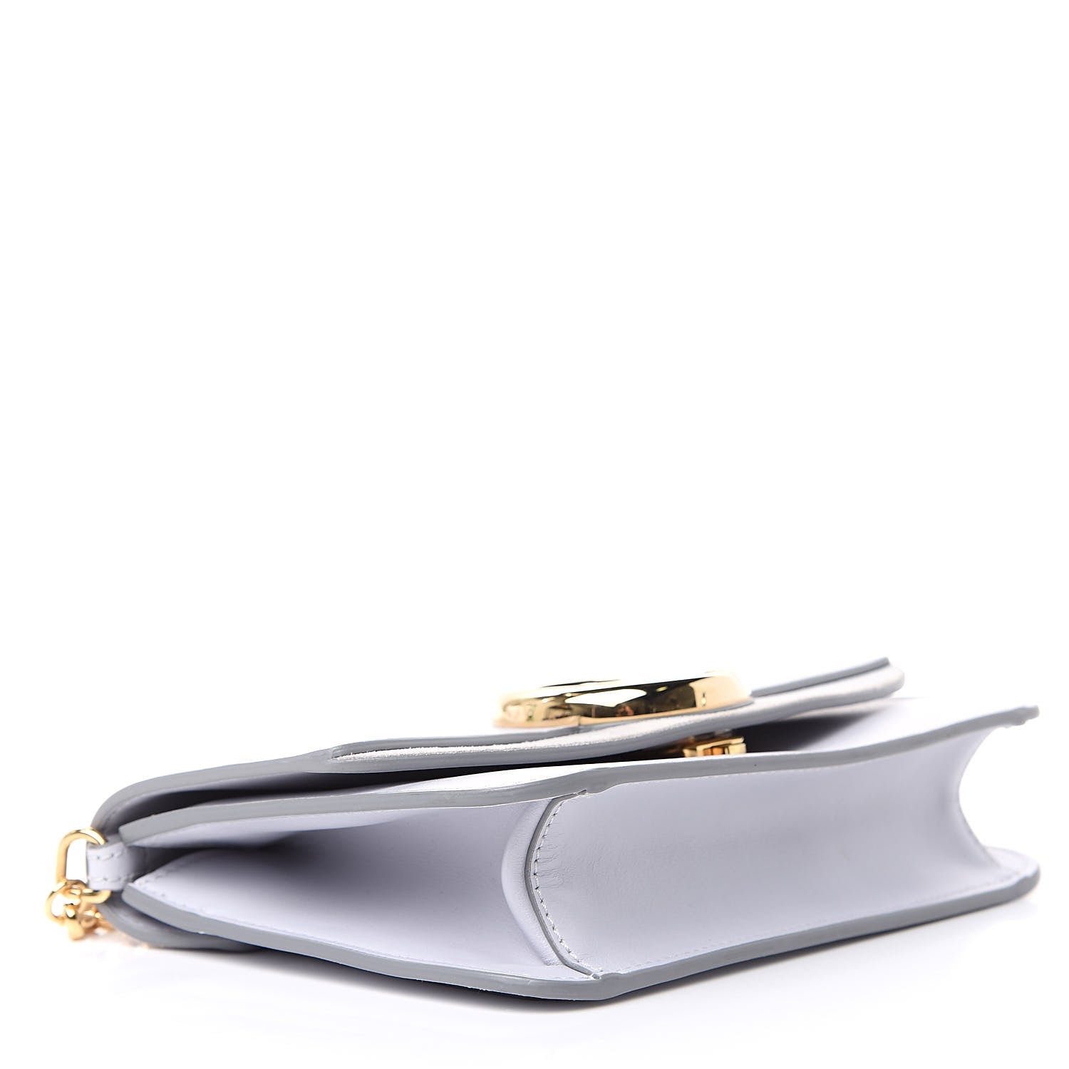 Chloe Calfskin Suede C Clutch With Chain Light Cloud 4 of 11