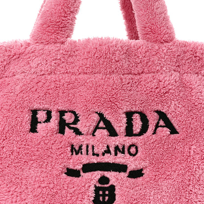 Prada Terry Cloth Tote Bag Petalo Black 8 of 13