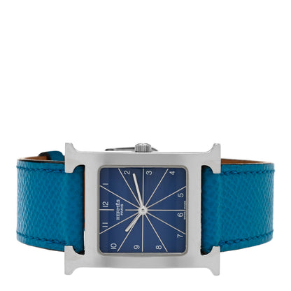 Hermes Stainless Steel Lizard 26mm Heure H Hour Quartz Watch Mykonos 2 of 4