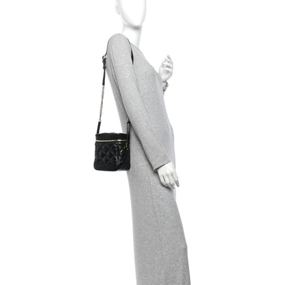 Saint Laurent Grain de Poudre Quilted 80's Vanity Bag Black 2 of 10