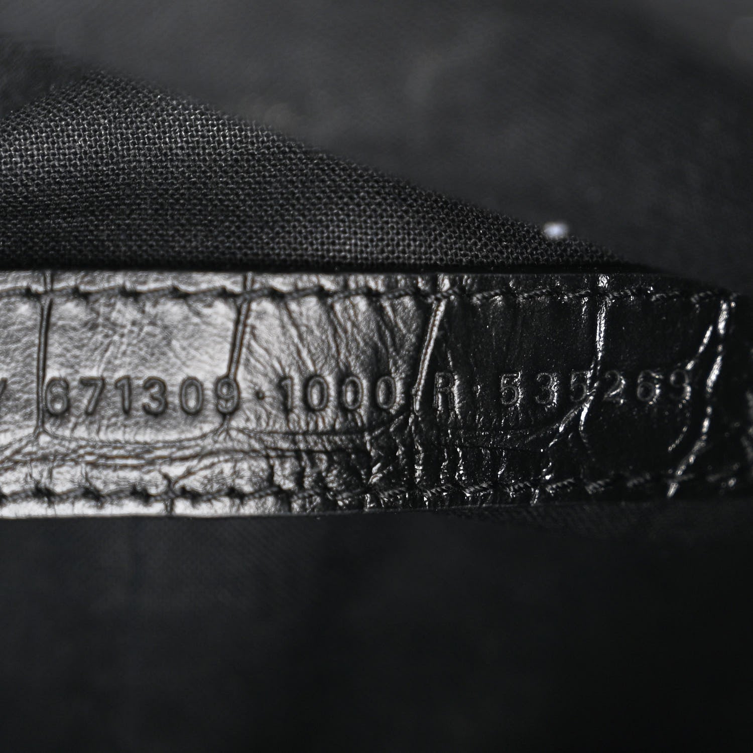 Balenciaga Extra Supple Calfskin Crystal Crocodile Embossed Le Cagole Shoulder Bag XS Black 9 of 12