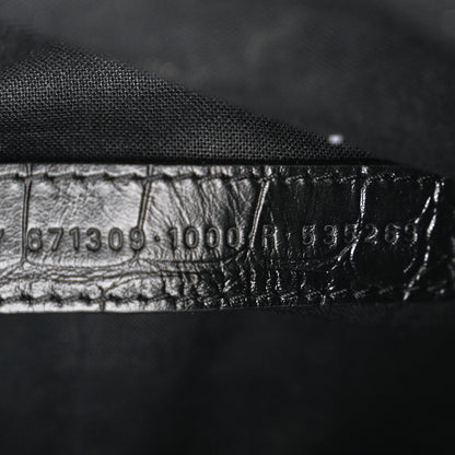 Balenciaga Extra Supple Calfskin Crystal Crocodile Embossed Le Cagole Shoulder Bag XS Black 9 of 12