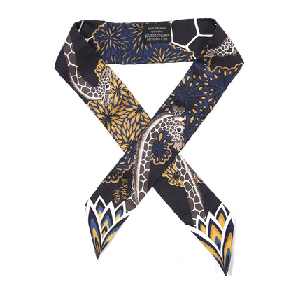 Hermes Silk Three Graces Twilly Black Gold Taupe 1 of 3