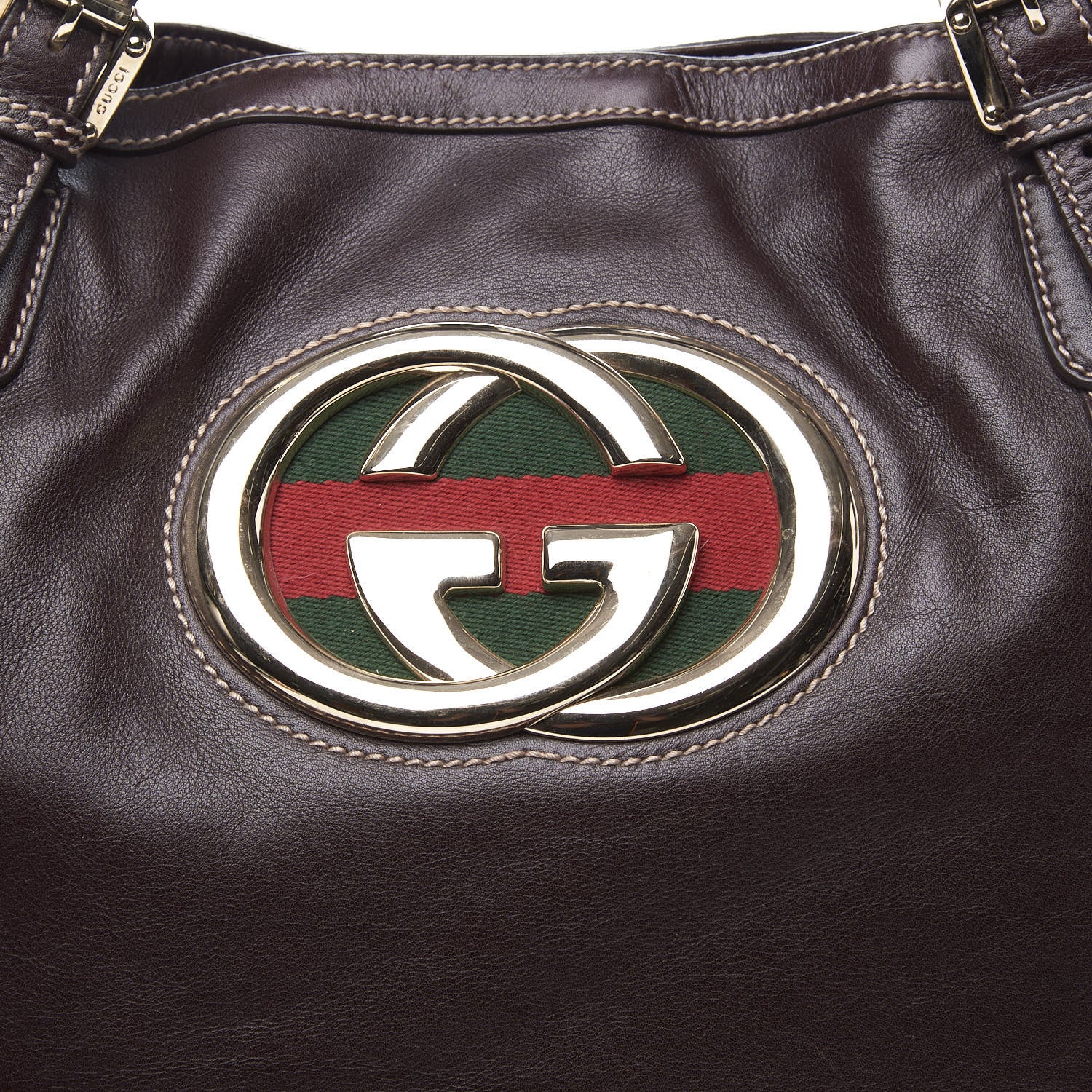Gucci Calfskin Medium Britt Bag Dark Brown 10 of 10