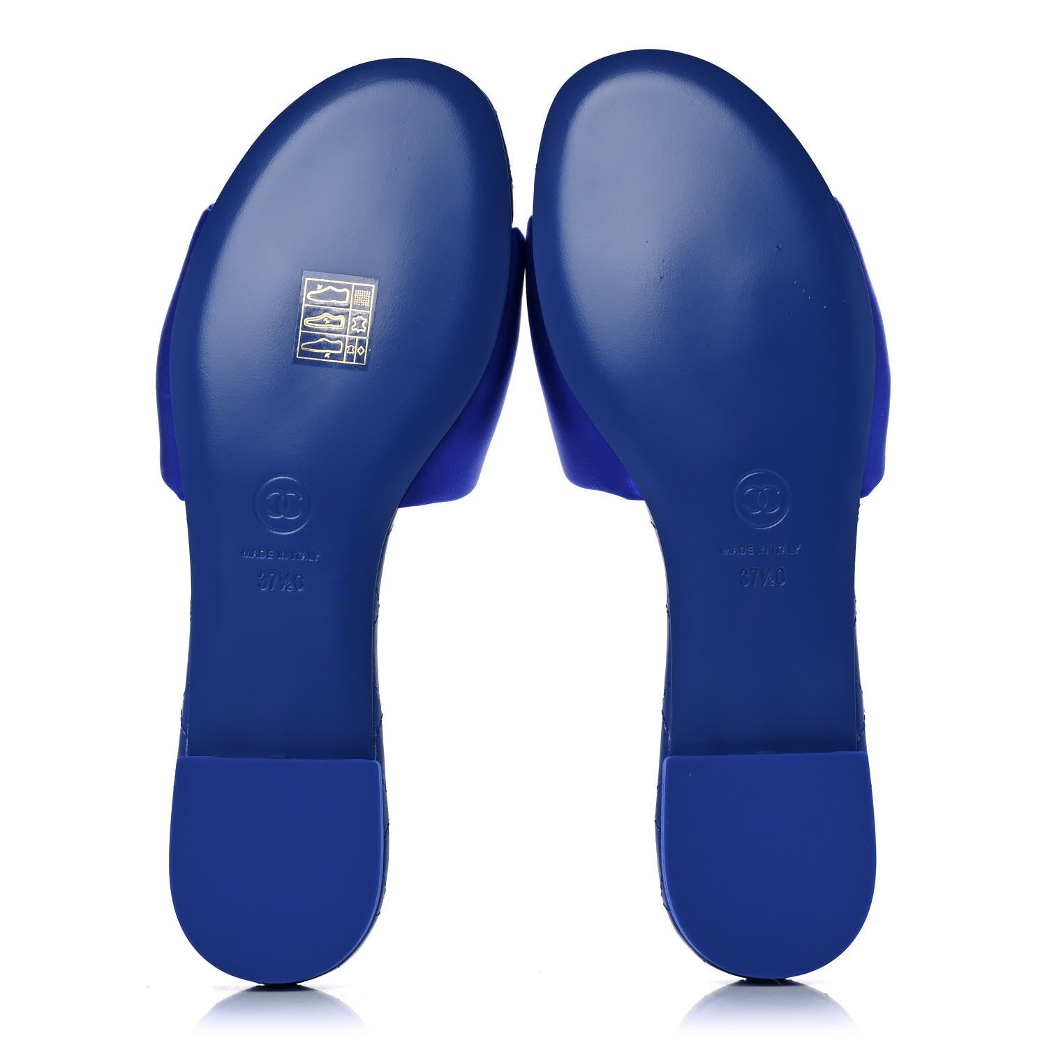 Chanel Satin Mule Sandals 37.5 Blue 5 of 9