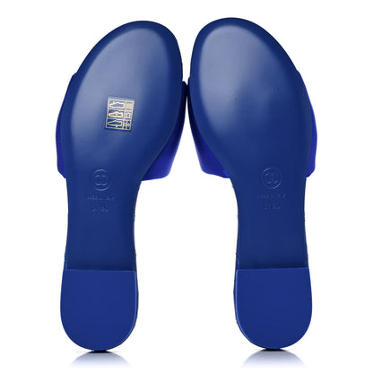 Chanel Satin Mule Sandals 37.5 Blue 5 of 9