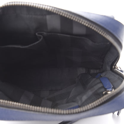 Burberry London Grainy Calfskin Perforated Small Shaldon Crossbody Lapis Blue 5 of 18