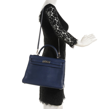 Hermes Togo Kelly Retourne 32 Bleu Saphir 2 of 23