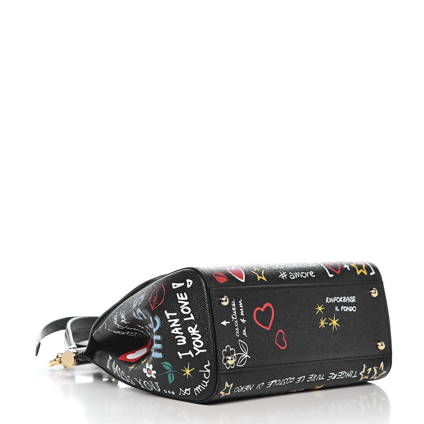Dauphine Printed Medium Miss Sicily Satchel Black