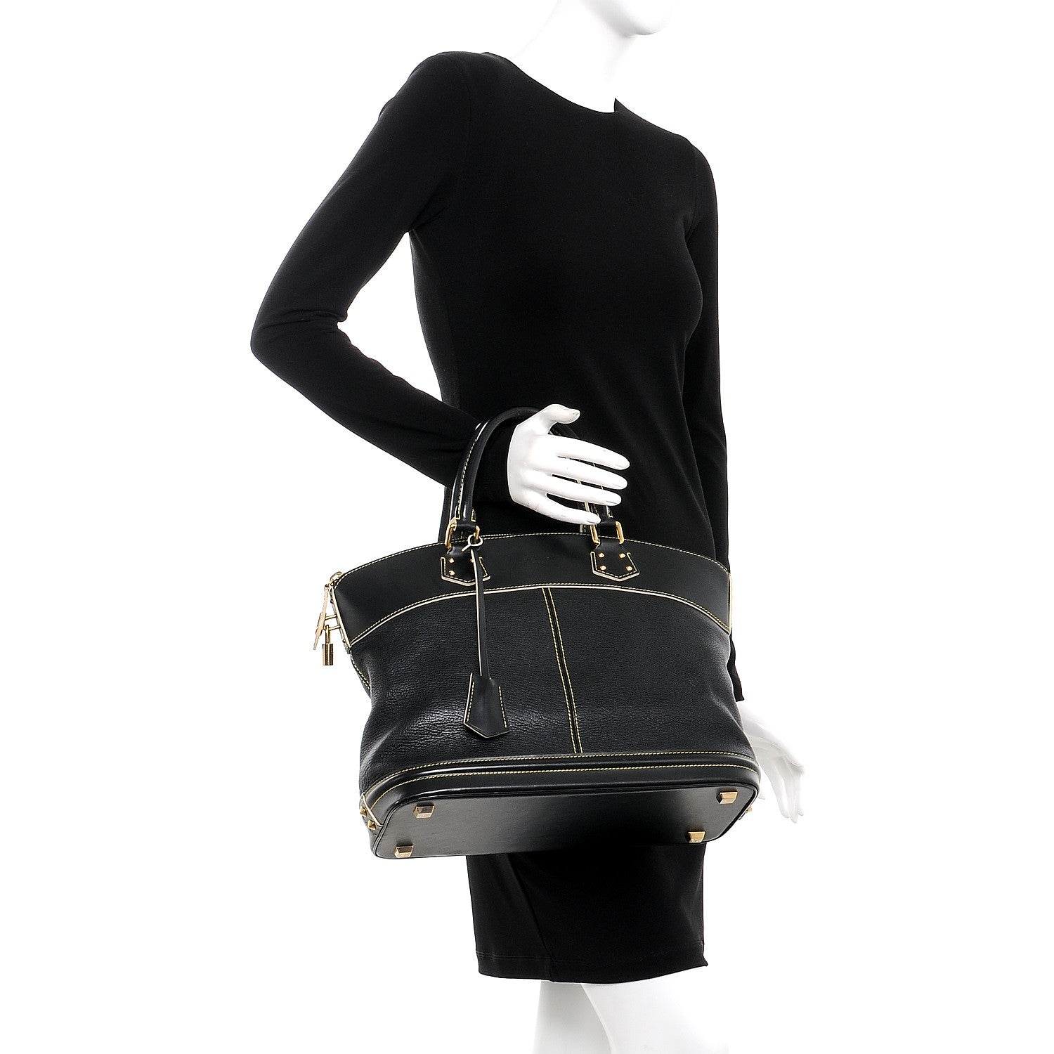 Louis Vuitton Suhali Lockit MM Black 2 of 12