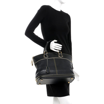 Louis Vuitton Suhali Lockit MM Black 2 of 12