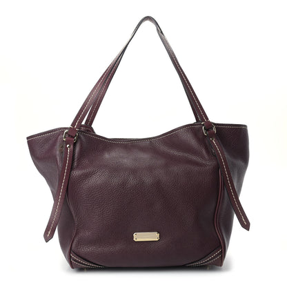 Burberry Calfskin Saddle Stitch Small Canterbury Tote Burgundy 1 of 9