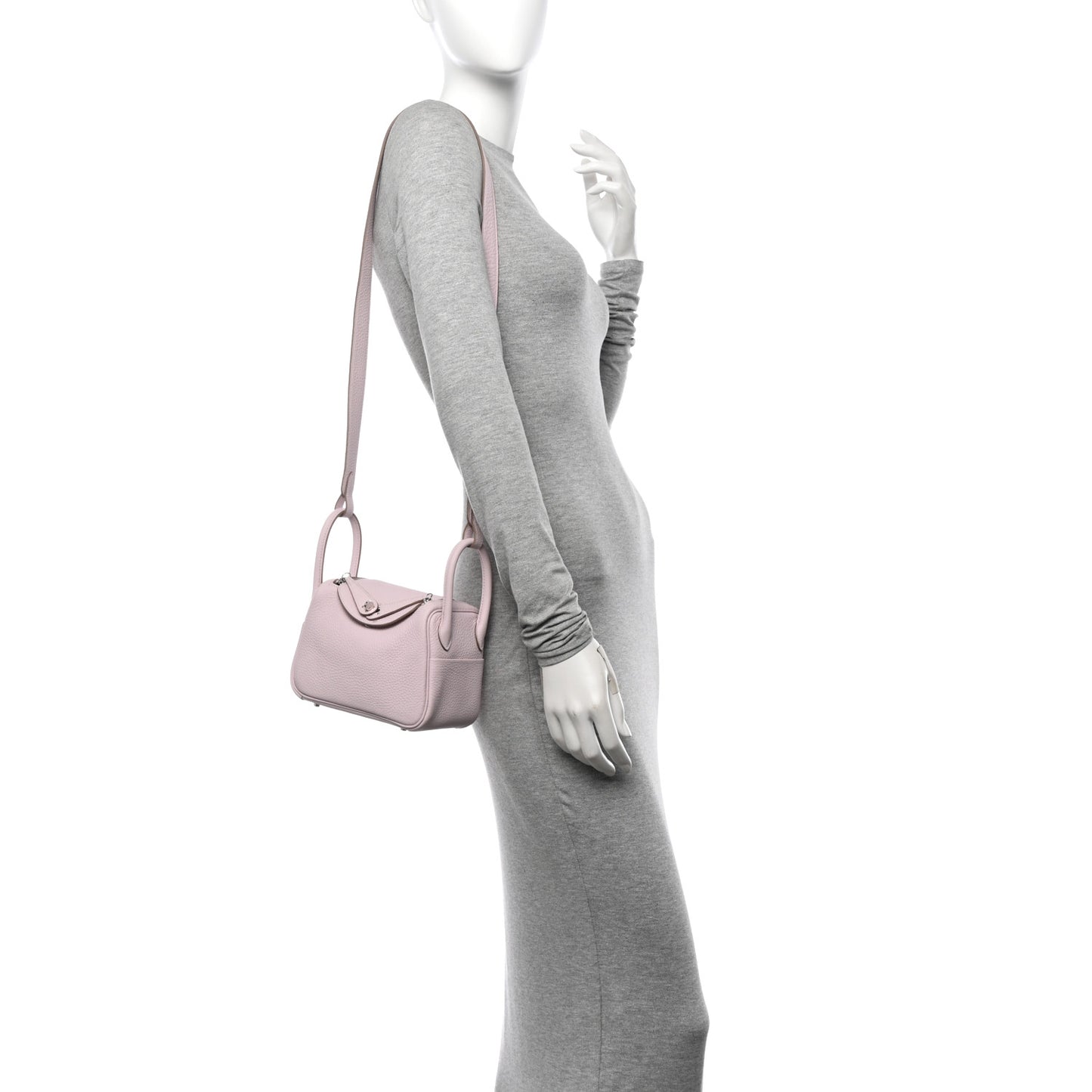 Taurillon Clemence Verso Mini Lindy 20 Mauve Pale Mushroom