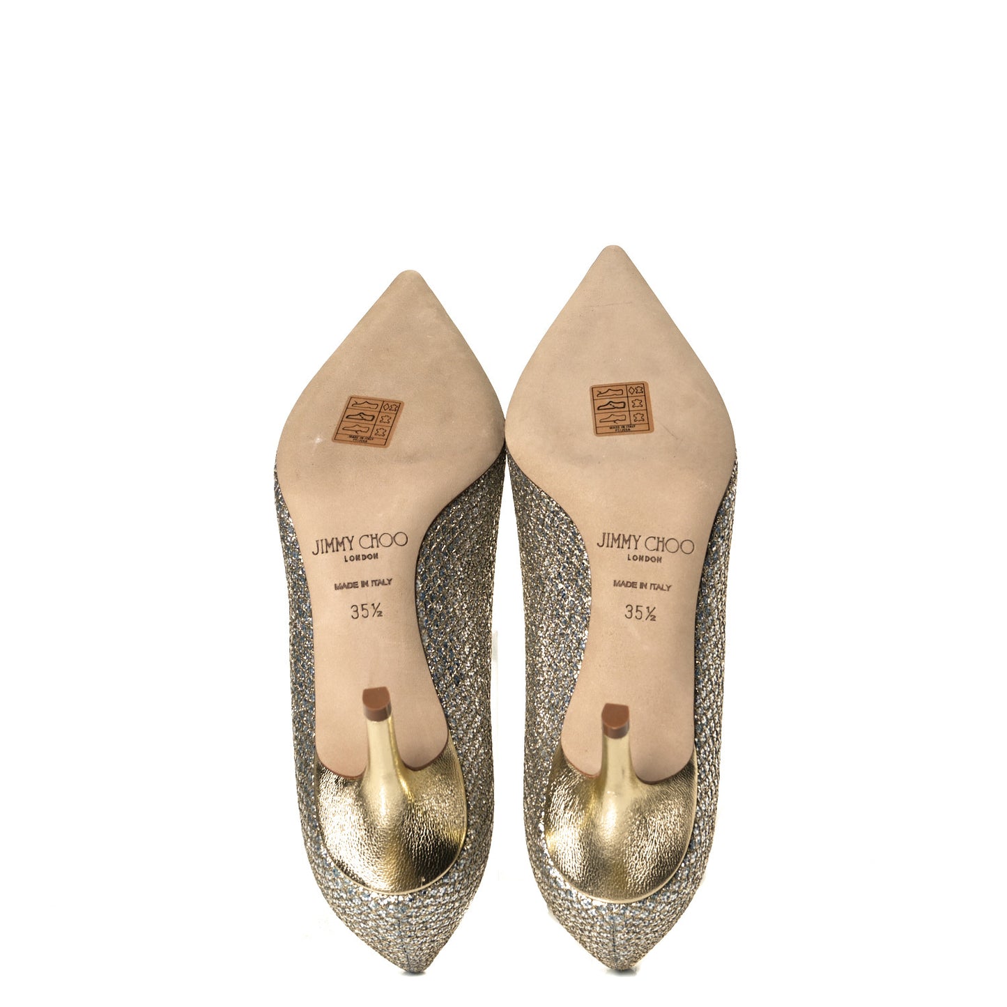 Coarse Glitter Fabric Aurora Pumps 35.5 Champagne